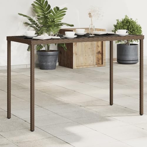 Woonisher Gartentisch mit Glasplatte Braun 115x54x74 cm Poly Rattan Kunststoff gartentisch wetterfest Woonisher Gartentisch mit Glasplatte Braun 115x54x74 cm Poly Rattan Kunststoff gartentisch wetterfest von Woonisher