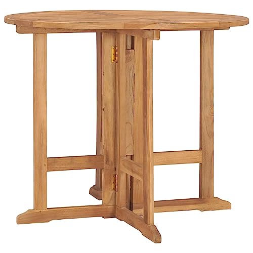 Woonisher Klappbarer Garten-Esstisch Ø90x75 cm Massivholz Teak Kunststoff gartentisch wetterfest Woonisher Klappbarer Garten-Esstisch Ø90x75 cm Massivholz Teak Kunststoff gartentisch wetterfest von Woonisher