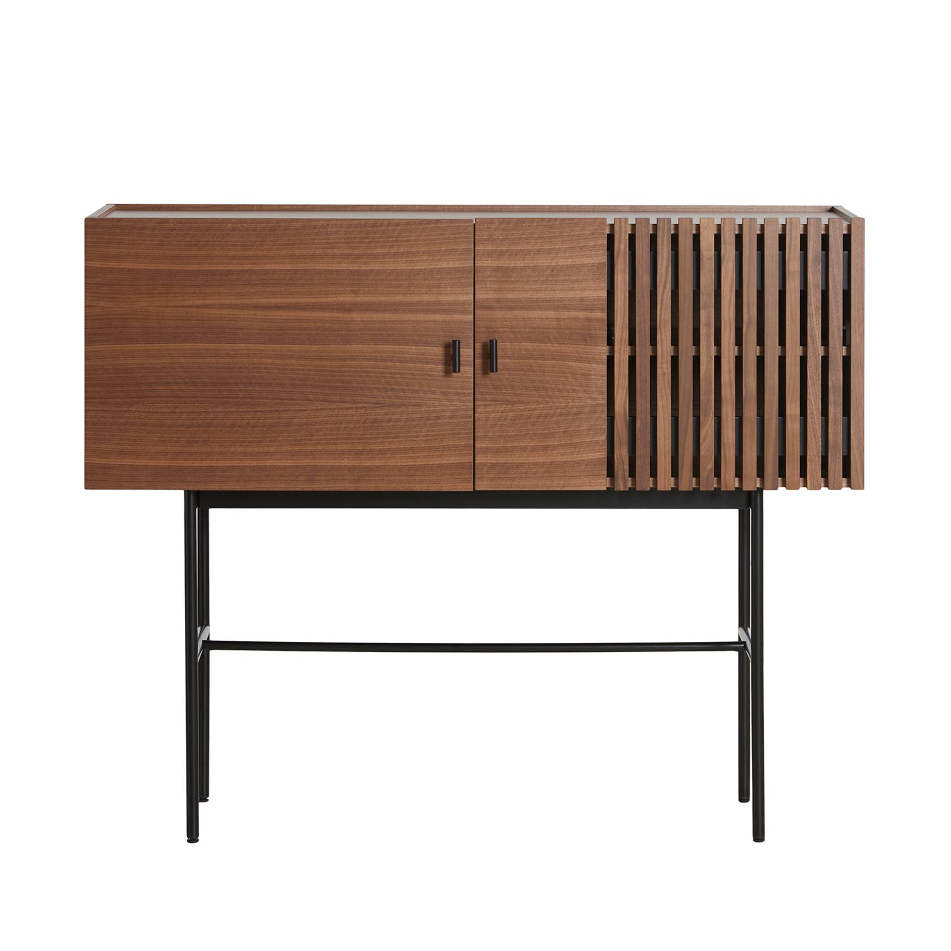 Woud - Array Sideboard 120cm - nussbaum/Gestell Metall schwarz lackiert/BxHxT 120x97x44cm von Woud