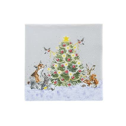 Wrendale - Servetten - Oh Christmas Tree - Cocktail von Wrendale Designs