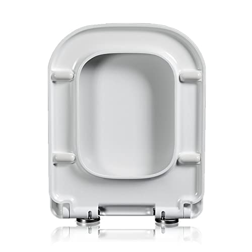 Toilettendeckel Eckig, WC Sitz Mit Absenkautomatik, Klodeckel Aus Duroplast, Quadratischer WC Sitz, Einfache Befestigung Oben, Klobrille Mit Verstellbaren Scharnieren, Weiß,04B Toilettendeckel Eckig, WC Sitz Mit Absenkautomatik, Klodeckel Aus Duroplast, Quadratischer WC Sitz, Einfache Befestigung Oben, Klobrille Mit Verstellbaren Scharnieren, Weiß,04B von Wttfc
