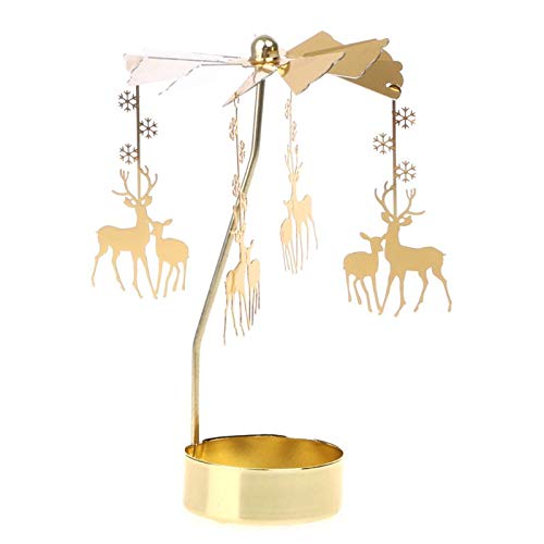 Drehbarer Kerzenhalter, drehende Teelichter aus Metall, drehbare romantische Kerzenhalter-Verzierung für Hochzeitsfest-Weihnachtsfest-Dekoration von WuLi77