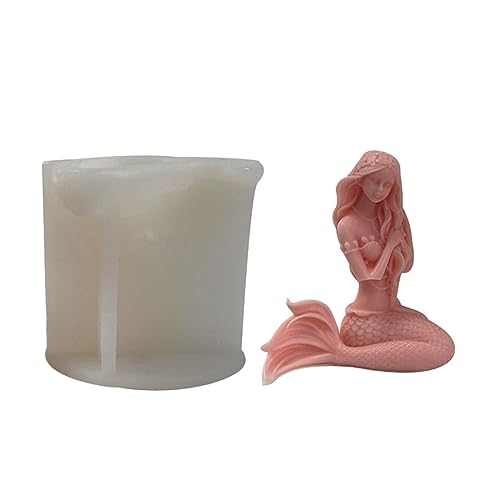 Silikonform für Kerzen, langlebig, 3D-Meerjungfrauen-Form, Duftkerze, Harz, Gips von WuLi77