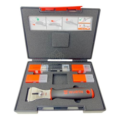 Würth 2K Klingenschaber Set 52-teilig zum Entfernen von Etiketten, Aufklebern, Kleberresten auf Glas Kochfelder Fensterschaber 0714663380 Würth 2K Klingenschaber Set 52-teilig zum Entfernen von Etiketten, Aufklebern, Kleberresten auf Glas Kochfelder Fensterschaber 0714663380 von Würth