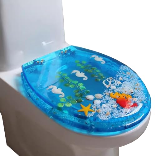 Wumudidi WC-Sitz mit Absenkautomatik, Toilettendeckel mit Motiv und Schnellverschluss für die Reinigung, Duroplast Klodeckel (Belastung der 250 kg),N von Wumudidi