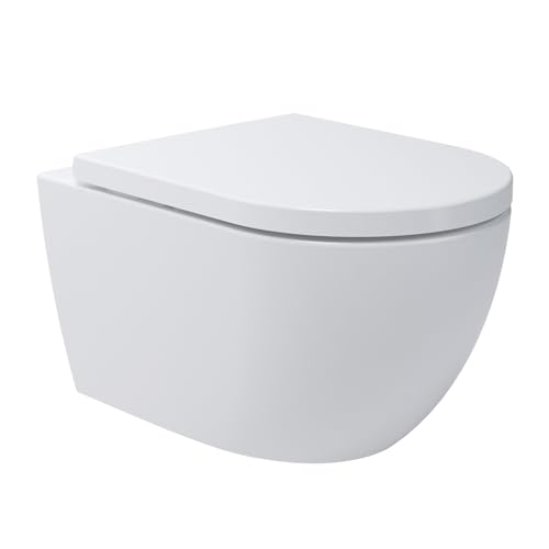 Soho Whirlflush Hänge WC mit Tornado Spülung | Wand WC Spülrandlos | Toilette Super Weiss mit Duroplast Soft Close WC Sitz | Hängetoilette WC ohne Spülrand Soho Whirlflush Hänge WC mit Tornado Spülung | Wand WC Spülrandlos | Toilette Super Weiss mit Duroplast Soft Close WC Sitz | Hängetoilette WC ohne Spülrand von WunderBad