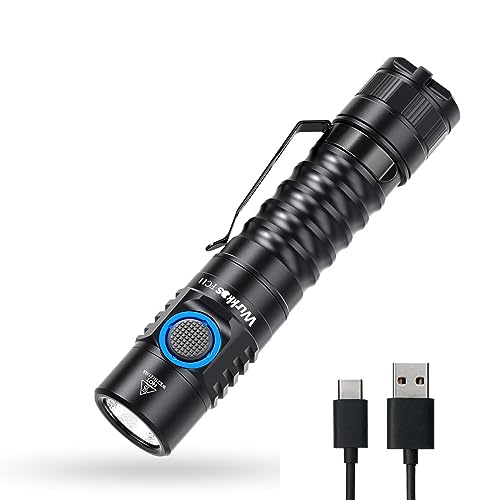 Wurkkos FC11 LED Taschenlampe,1300 Lumen Taschenlampe USB C Wiederaufladbar mit 90 CRI,Stufenlosen Helligkeitsverstellung,Magnet am Lampenboden,Memory Funktion,inkl rechargeable power(2700K) von Wurkkos