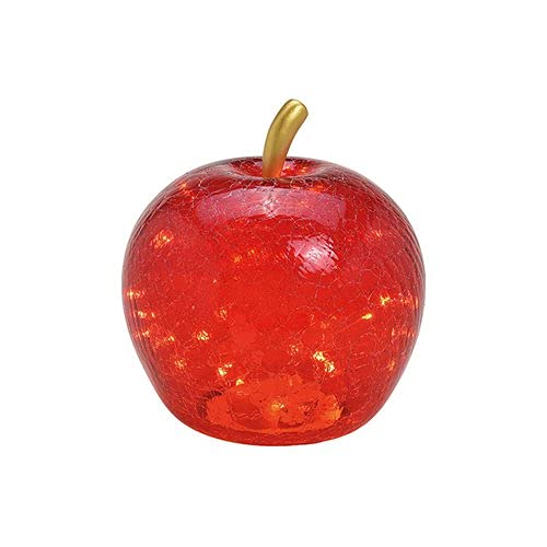 Lampe Apfel (M) Glas, Rot, Apfel Lampe mit LED Lichterkette, Dekoleuchte, Dekolampe, Tischleuchte, Apfellampe von Wurm