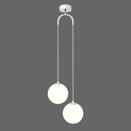 Wylolik Doppelkopf-Glaskugel-Kronleuchter moderne minimalistische Pendelleuchte Schlafzimmer-Nachttisch-Hängelampe höhenverstellbare Aufhängungsbeleuchtung dekorative Innenbeleuchtung für die Büroküch Wylolik Doppelkopf-Glaskugel-Kronleuchter moderne minimalistische Pendelleuchte Schlafzimmer-Nachttisch-Hängelampe höhenverstellbare Aufhängungsbeleuchtung dekorative Innenbeleuchtung für die Büroküch von Wylolik