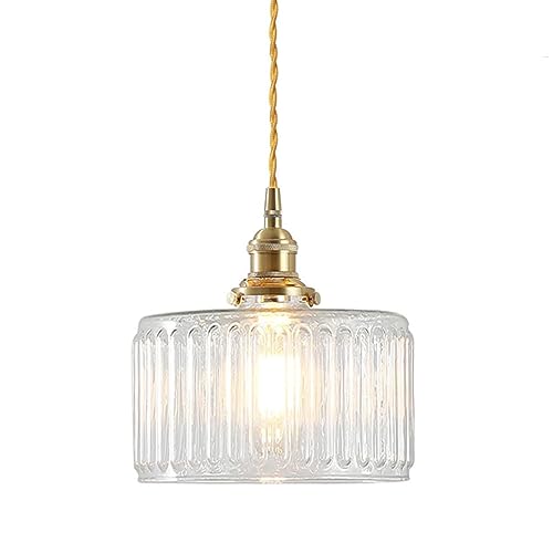 Wylolik Japanische Glas-Pendelleuchte, industrielle Vintage-Hängelampen, runde gerippte Glas-Pendelleuchte, E27-Messing-Finish, Retro-Loft-Bar, Flexible Twisted-Pair-Decken-Hängeleuchte (grün/weiß) Wylolik Japanische Glas-Pendelleuchte, industrielle Vintage-Hängelampen, runde gerippte Glas-Pendelleuchte, E27-Messing-Finish, Retro-Loft-Bar, Flexible Twisted-Pair-Decken-Hängeleuchte (grün/weiß) von Wylolik