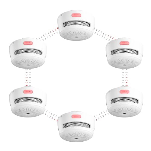 X-Sense Funkvernetzbarer Rauchmelder XS01-WR Link+: Drahtlos vernetzter Rauchwarnmelder mit 250 Meter Reichweite, 6er Set von X-Sense