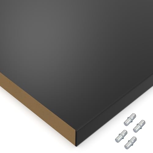 X57 Einlegeboden Regalboden Holzboden 19mm nach Wunschmaß max. 500mm breit x 400mm tief Zuschnitt Anfertigung 2mm Umleimer ABS Kante (Schwarz Hochglanz) von X57