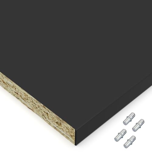 X57 Einlegeboden Regalboden Holzboden 19mm nach Wunschmaß max. 700mm breit x 600mm tief Zuschnitt Anfertigung 2mm Umleimer ABS Kante (Schwarz) von X57