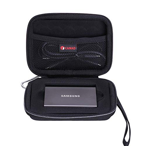 XANAD Tasche für Samsung T7, T7 Touch Portable SSD 1 TB 2 TB Externe SSD Case Hülle Festplattentasche (schwarz) von XANAD