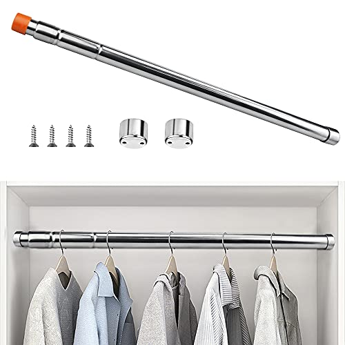 XAVSWRDE Kleiderstange Schrank 57-100cm Metallstange Kleiderbügelstange Ausziehbare Garderobenstange RundeTeleskopstange Klemmstange Kleiderschrank Spannstange Edelstahl Nischenstange für Garderobe von XAVSWRDE