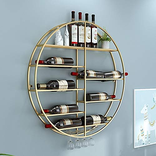 XBDLYQBD An der Wand montiertes Weinregal, runder Weinglas-Becherhalter, hängender Weinhalter aus Metall für Bar, Weinkeller, Küchentheke, schwimmende Aufbewahrungsregale von XBDLYQBD