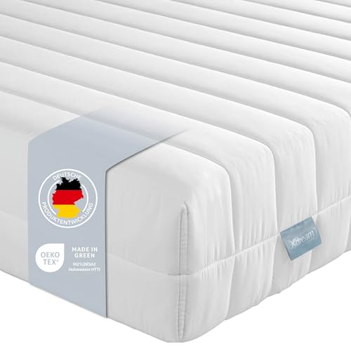 XDREAM Pure | Orthopädische 7-Zonen Kaltschaummatratze mit Öko-Tex Zertifikat | Rollmatratze | Made in EU | Härtegrad 2 (H2) | 100 x 200 cm von XDREAM