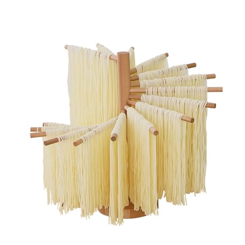 Einzigartiger Nudeltrockner aus Naturholz, stabiler Spaghetti-Trocknerständer, vielseitiger Holz-Trockenständer für Nudeln, zusammenklappbarer Trockenständer von XEYYHAS