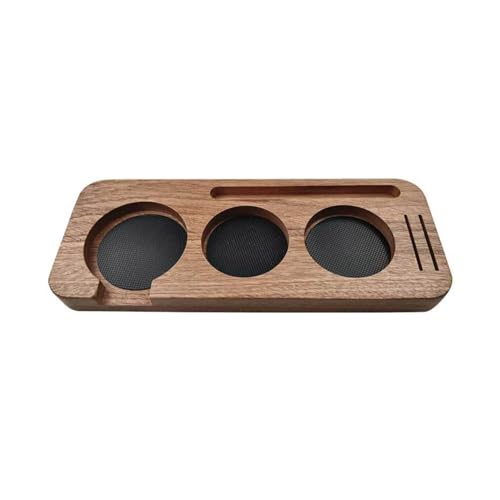 Kaffeefilterhalter aus Holz, Espresso-Kaffeeständer, Tablett, 51/58 mm, Kaffeemaschine, Untergestell für Kaffeezubehör, Kaffeestampfer von XEYYHAS