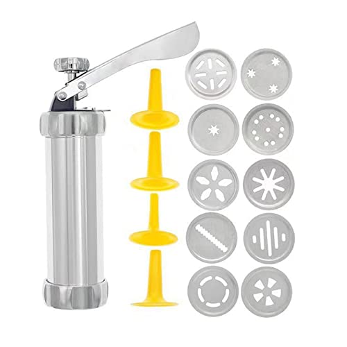 Keks-Press-Set mit 10 dekorativen Schablonenschablonen, Kuchenform, Gebäck, Spritze, Muffin, Dessert, einfache Verwendung, sauberes Zuckerguss-Set für Kuchendekoration von XEYYHAS