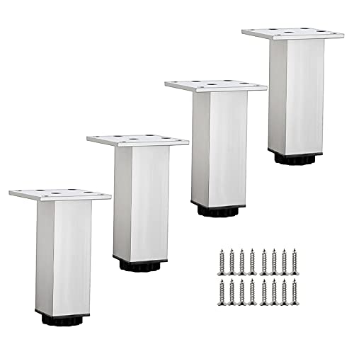 XFGFDFF Möbelfüße Höhenverstellbare Schrankbeine, Tischbeine aus Metall, Ersatzmöbelbeine, Material aus Aluminiumlegierung, Stützfüße für Badezimmer-/Küchenmöbel, 4 Stück, mit Schrauben, Schwarz-20c von XFGFDFF