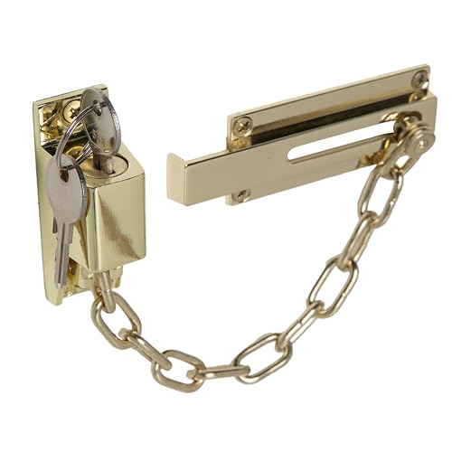 XFORT Türkette aus poliertem messing, Sicherheitskette für die Vordertür mit externem Schlüssel-Entriegelungsmechanismus. XFORT Türkette aus poliertem messing, Sicherheitskette für die Vordertür mit externem Schlüssel-Entriegelungsmechanismus. von XFORT