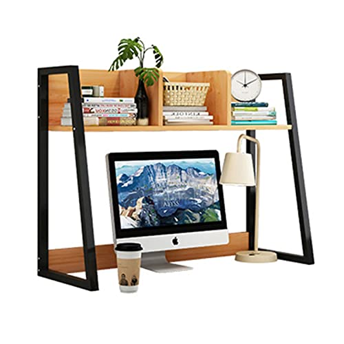 2-stöckiges Schreibtisch-Bücherregal aus Schmiedeeisen – kleines Desktop-Bücherregal, Leiter-Bücherregal, Mehrzweck-Bücherregal auf der Arbeitsplatte, verstellbares Aufbewahrungsre von XGFXGF