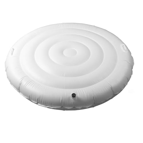 XHTLLO Aufblasbare Whirlpool-Abdeckung aus PVC, 5,4 Fuß Runder Faltbarer Deckel Für Outdoor-Spas, Energieeinsparung, Einfaches Aufblasen, Schützender Regenüberlaufschutz, Hervorragende Isolierung, Sta von XHTLLO