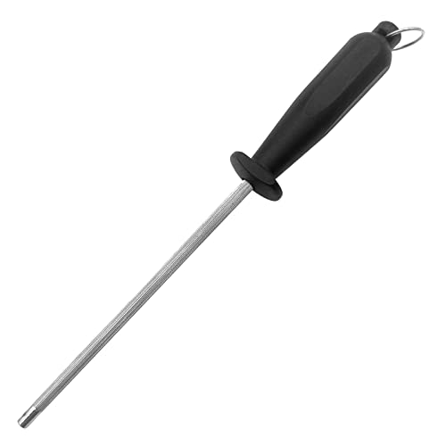 Wetzstahl für Messer, XIACIBDUS Messerschärfer Edelstahl, Ergonomischer Kunststoffgriff, professionelle wetzstab für koch (schwarz) von XIACIBDUS