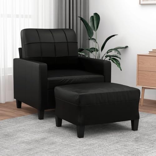 Sessel, Wohnzimmer sofa bodensofa, Platzsparende schlafcouch, Günstig gästesofa sofas, Gästesofa sofa set, Geeignet für Study Living rooms Attics Apartments mit Hocker Schwarz 60 cm Kunstleder Sessel, Wohnzimmer sofa bodensofa, Platzsparende schlafcouch, Günstig gästesofa sofas, Gästesofa sofa set, Geeignet für Study Living rooms Attics Apartments mit Hocker Schwarz 60 cm Kunstleder von XINCXIN