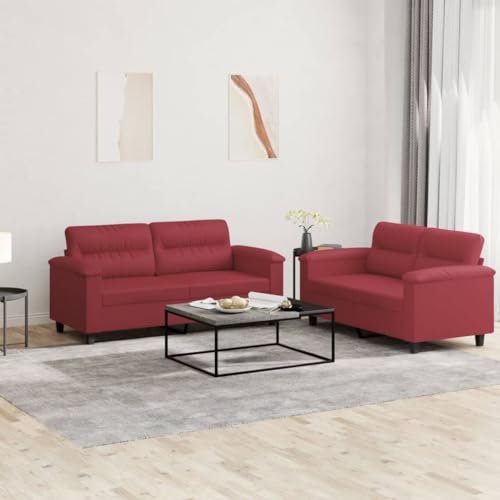 XINCXIN 2-TLG. Sofagarnitur, Günstig gästesofa Sofas, Wohnzimmer Sofa bodensofa, Gästesofa Sofa Set, Platzsparende schlafcouch, Geeignet für 0ffice Study Apartments mit Kissen Weinrot Kunstleder XINCXIN 2-TLG. Sofagarnitur, Günstig gästesofa Sofas, Wohnzimmer Sofa bodensofa, Gästesofa Sofa Set, Platzsparende schlafcouch, Geeignet für 0ffice Study Apartments mit Kissen Weinrot Kunstleder von XINCXIN