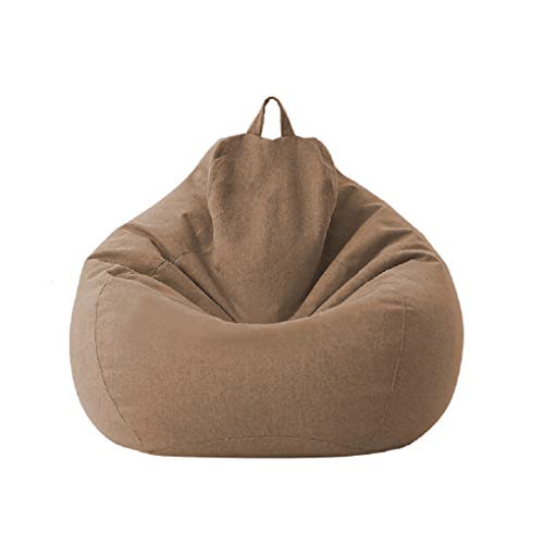 XIXIMAON Sitzsack Bezug ohne Füllung Sitzsackhüllen Abnehmbarer Sitzsack Hülle Bezug Einfarbig Indoor Sitzsack Abdeckung mit Reißverschluss für Kinder und Jugendliche und Erwachsene (Braun, L) von XIXIMAON