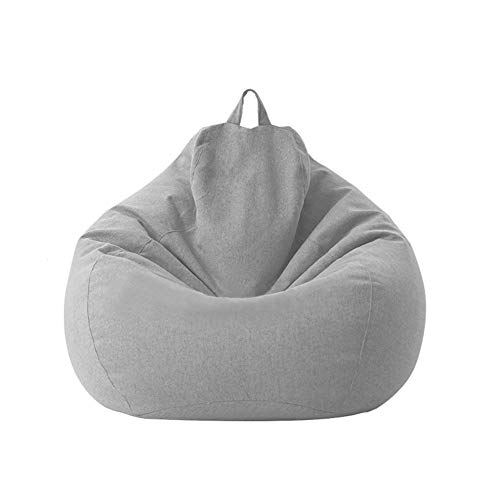 XIXIMAON Sitzsack Bezug ohne Füllung Sitzsackhüllen Abnehmbarer Sitzsack Hülle Bezug Einfarbig Indoor Sitzsack Abdeckung mit Reißverschluss für Kinder und Jugendliche und Erwachsene (Grau, M) von XIXIMAON