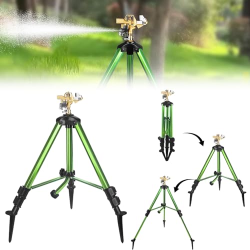 Gartensprinkler 360 ° Rotatable Lawn Sprinkler Stretchable Sprinkler System 20-80 psi tragbar von XJKLBYQ