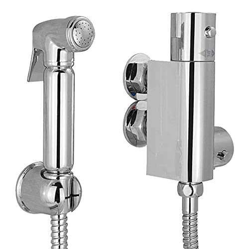 Bidet Handbrause Thermostat Chrom Bildet-Handbrause Hygienedusche Toilette Bad Bidet Set/Wc mit Duschkopf Bidet Windel Dusche Tierbad Wasserspar Wand waschen von XJTNLB