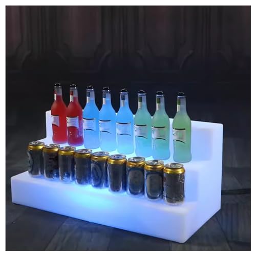 Barleuchten für Spirituosenregale, LED-beleuchtetes Barregal zur Präsentation von Likörflaschen, 3-stufiges, beleuchtetes Barflaschenregal aus Acryl für Heimbar-Wohnzimmerzubehör und Dekoration von XJZHANG