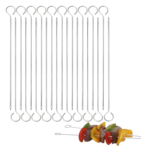 XKSOCT 20pcs Rouladennadeln Grillspieße Schaschlikspieße aus Edelstahl 20cm Fleischspieße Rouladenspieße Wiederverwendbare Hohe Qualität Schaschlikspieße Verwendbar für Schokoladenbrunnen Lagerfeuer von XKSOCT