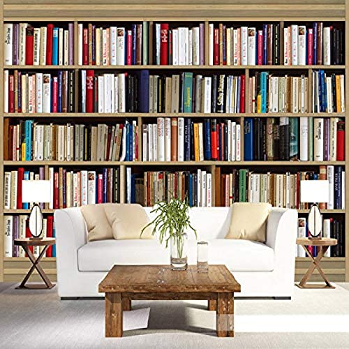 XLMING Benutzerdefinierte 3D-Fototapete, modernes Stereo-Bücherregal, großes Wandbild, Bibliothek, Arbeitszimmer, Sch fototapete 3d effekt tapete Wohnzimmer Schlafzimmer Hintergrundbild-250cm×170cm von XLMING