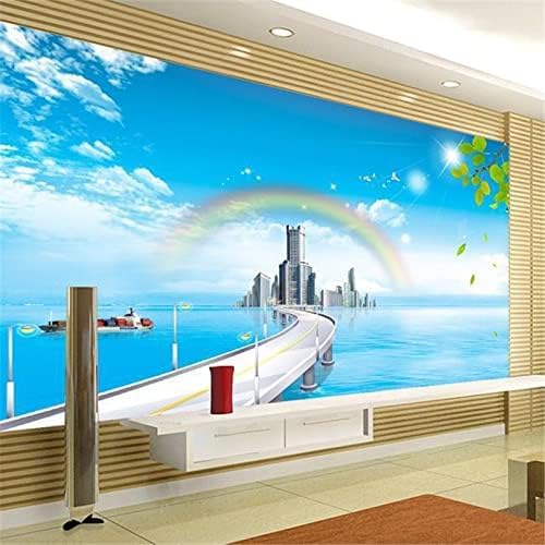 XLMING Himmelblaue Landschaft 3D Tapeten Home Esszimmer Sofa Schlafzimmer Wohnzimmer TV Hintergrund-430cm×300cm von XLMING
