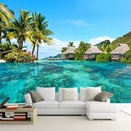 XLMING Meer-Strand-Natur-Szenerie 3D Tapeten Home Esszimmer Sofa Schlafzimmer Wohnzimmer TV Hintergrund-250cm×170cm von XLMING