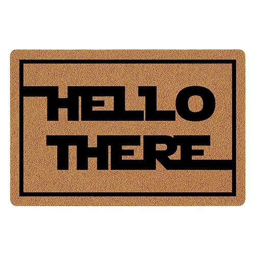 Lustige Fußmatte Hello There Haustürmatte Eingangsbereich Outdoor Matte mit robuster Veranda Willkommensmatten Eingang Braune Matte Hauseinweihung Geschenkmatte 60,2 x 39,9 cm (Hello There) von XLQHYH