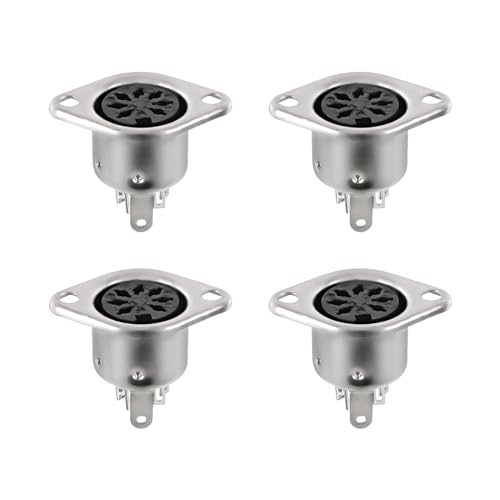 XMSJSIY MIDI DIN 7-Pin Verbinder Panel Mount Socket Buchse Metall Chassis Verbinder Audio AV Löt für Audio-Video Ausrüstung - 4PCS (DIN 7 Pin) von XMSJSIY