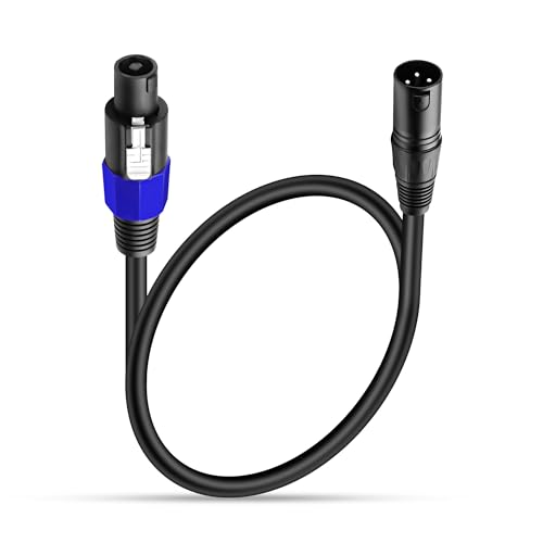 XMSJSIY Speakon zu XLR Kabel 3Pin XLR Stecker zu Speakon Stecker Audio Kabel mit Twist Lock Mikrofon Verlängerungskabel Speakon Lautsprecher Kabel - 0.5m/1.6ft (Speakon Stecker zu XLR Stecker) von XMSJSIY