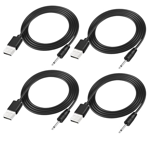 XMSJSIY USB DC 2.5mm Ladekabel Schnellladekabel Ersatz Adapter für Wand Massager Beauty Instrument.- 1.2M/3.9FT 4PCS von XMSJSIY