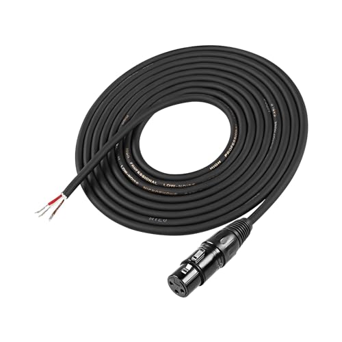 XMSJSIY XLR Mikrofonkabel Pigtail Bare Wire 3Pin XLR Lautsprecher Audio Mic Kabel Open End Stecker Ersatz Verlängerungskabel für DJ/PA Subwoofer Mixer Verstärker - 4m (XLR Buchse) von XMSJSIY