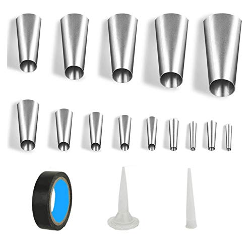 XNJIHWA 14 Pcs Dichtungsdüsen Applikator Edelstah Dichtungsdüse Abdichten Düsen Reusable mit Silikon Fugenglätter Klebeband für Küche,Raum,Badezimmer,Boden,Ecke,Fenster von XNJIHWA