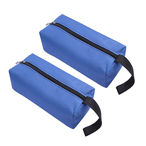 XNJIHWA 2Stk Werkzeugtasche Hardware Werkzeug Tasche Mehrzweck Verschleißfest Aufbewahrungs Kosmetika Pinseln Stiften Beutel 25x8x7cm mit Reißverschluss Blau von XNJIHWA