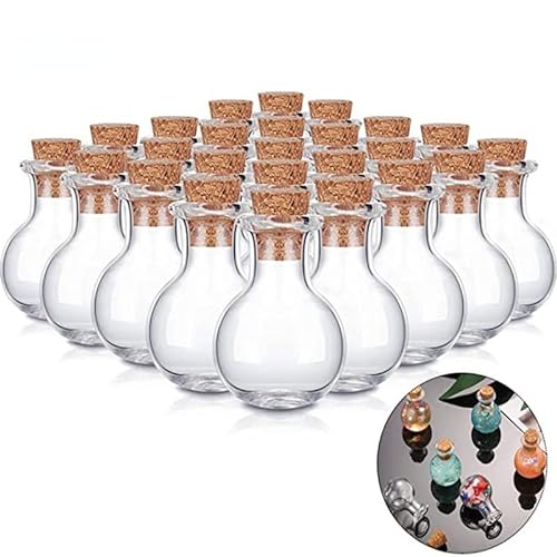 30 Stück Mini Glasflaschen Mit Korken, Gläser Bottle Set, Kleine Fläschchen Reagenzglas Gewürzgläser Glasbehälter, Für DIY Dekoration von XNSHUN