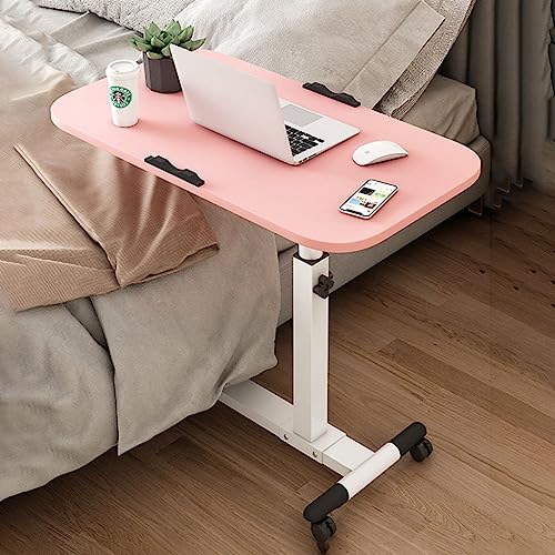 XNYXLPP Höhenverstellbarer, rollender Laptop-Schreibtisch – tragbarer Klapptisch zum Lesen und Schreiben – Sitz-Steh-Schreibtisch, ideal für mobiles Arbeiten (Pink) von XNYXLPP