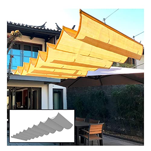 Einziehbare Wellen-Sonnensegel, U-förmiges Schieberollo mit Montagesatz, Pergola-Abdeckung, Glashaus-Überdachung (0.5x8m) von XNZJHPP